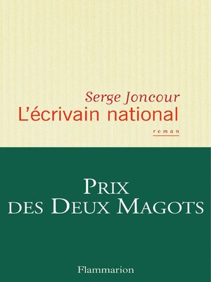 cover image of L'écrivain national